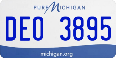 MI license plate DEO3895