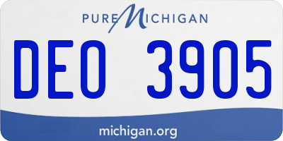MI license plate DEO3905