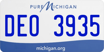 MI license plate DEO3935