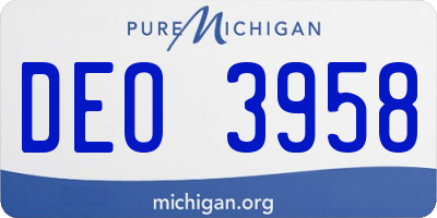 MI license plate DEO3958