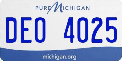 MI license plate DEO4025