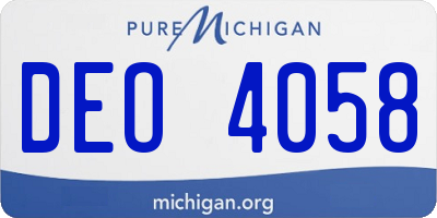 MI license plate DEO4058
