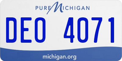 MI license plate DEO4071