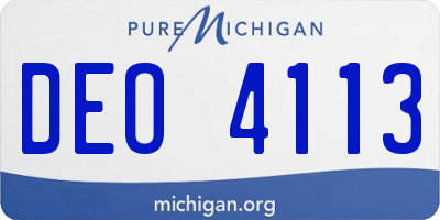 MI license plate DEO4113