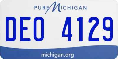 MI license plate DEO4129