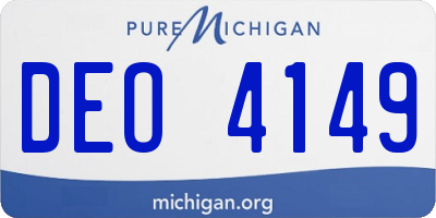 MI license plate DEO4149