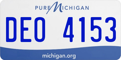 MI license plate DEO4153