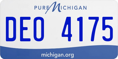 MI license plate DEO4175
