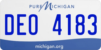 MI license plate DEO4183