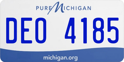 MI license plate DEO4185