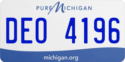 MI license plate DEO4196