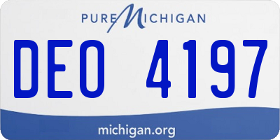 MI license plate DEO4197