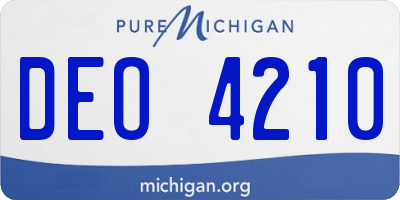 MI license plate DEO4210