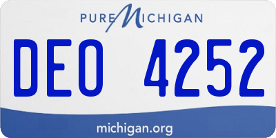 MI license plate DEO4252