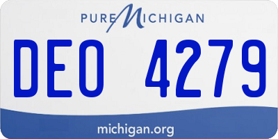 MI license plate DEO4279