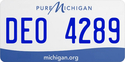 MI license plate DEO4289