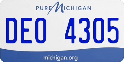 MI license plate DEO4305