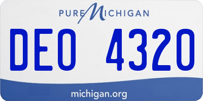 MI license plate DEO4320