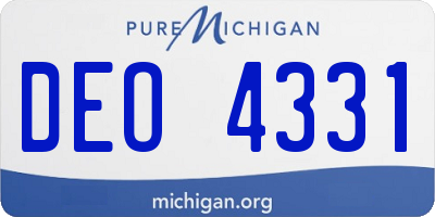 MI license plate DEO4331
