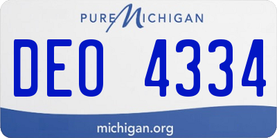 MI license plate DEO4334