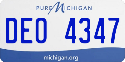 MI license plate DEO4347