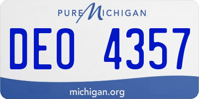 MI license plate DEO4357