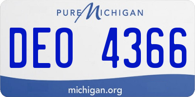 MI license plate DEO4366