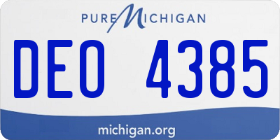 MI license plate DEO4385