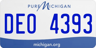MI license plate DEO4393