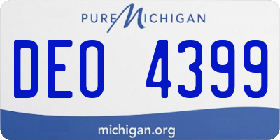 MI license plate DEO4399