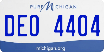 MI license plate DEO4404