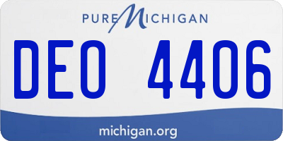 MI license plate DEO4406