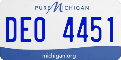 MI license plate DEO4451