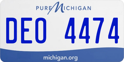 MI license plate DEO4474