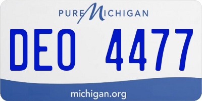 MI license plate DEO4477