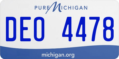 MI license plate DEO4478