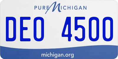 MI license plate DEO4500