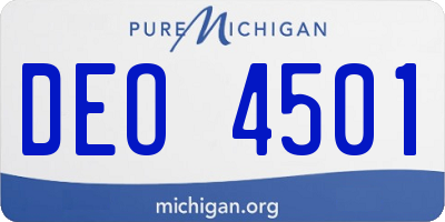 MI license plate DEO4501
