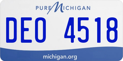 MI license plate DEO4518