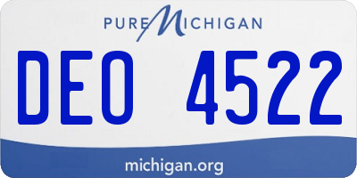 MI license plate DEO4522