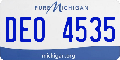 MI license plate DEO4535