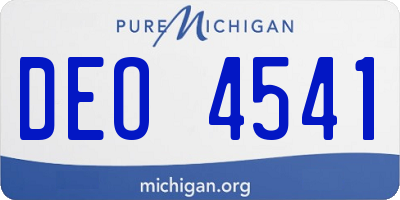 MI license plate DEO4541