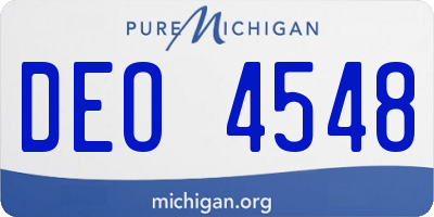 MI license plate DEO4548