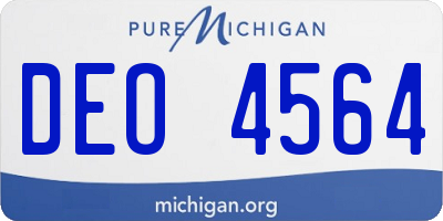 MI license plate DEO4564