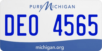 MI license plate DEO4565