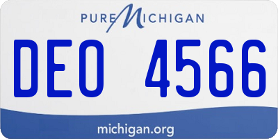 MI license plate DEO4566