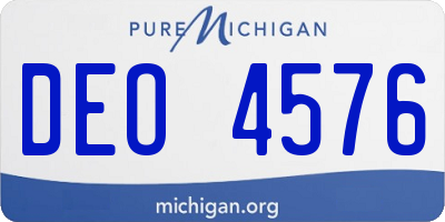 MI license plate DEO4576