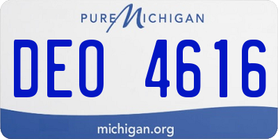 MI license plate DEO4616