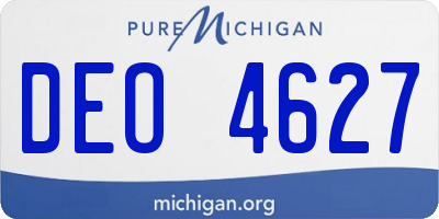 MI license plate DEO4627