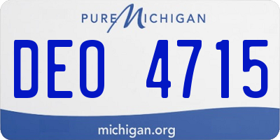 MI license plate DEO4715